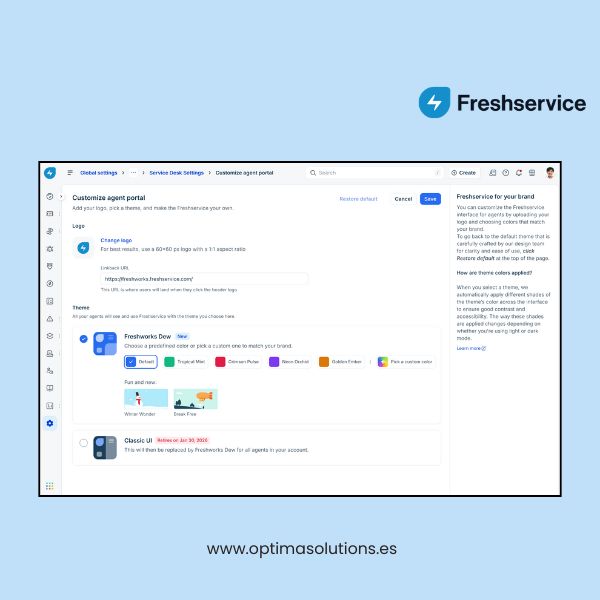 dew nueva interfaz freshservice